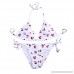 Womens Sexy Bikini Set Halter Padded Cherry Pattern Swimsuit Swimwear Bathing Suit Beachwear FBA White B07BNCY53R